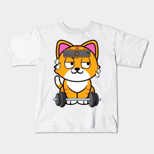 Cute orange cat is exercising Kids T-Shirt